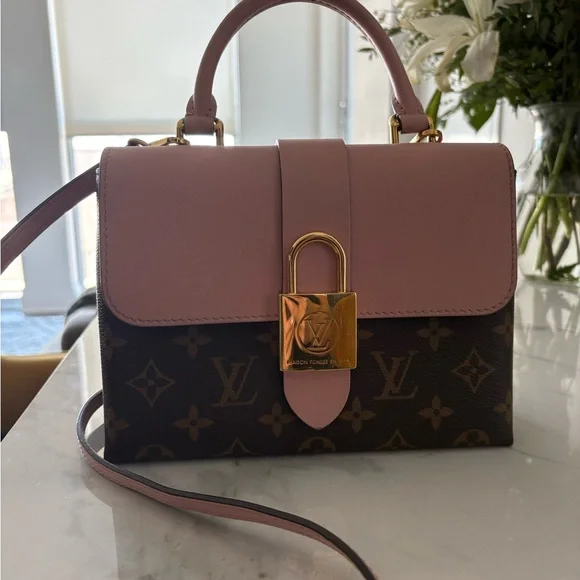 Authentic Louis Vuitton Brown Monogram & Pink Top-Handle Satchel - Picture 7 of 7